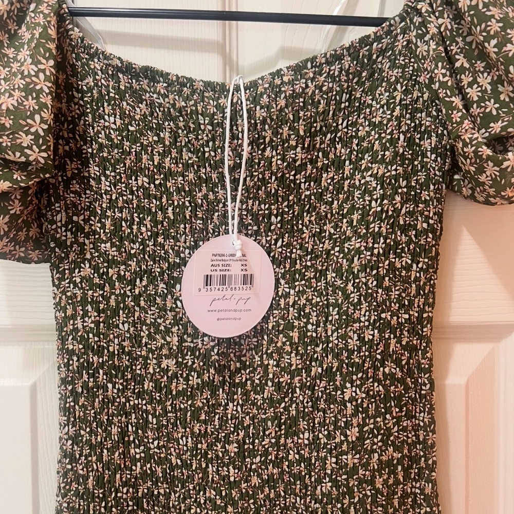 Petal & Pup Green Puff Sleeve Sundress